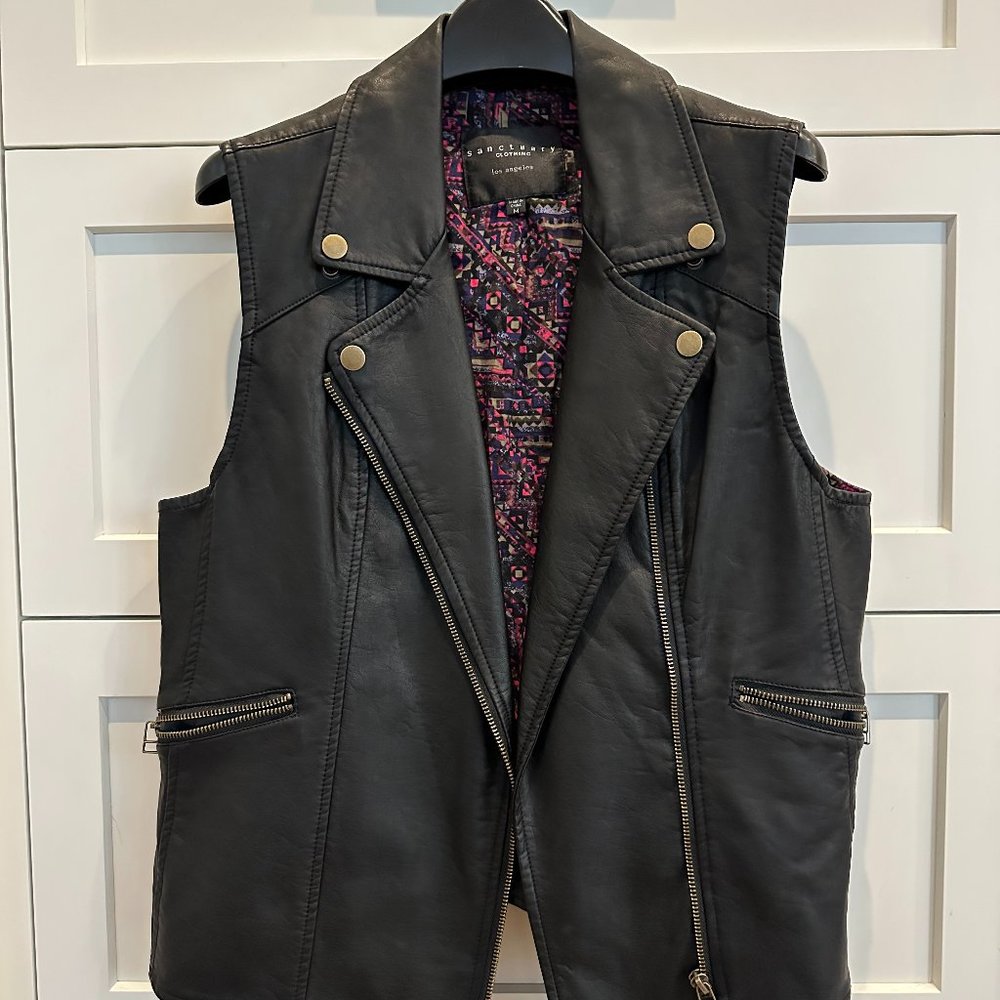 Sanctuary Vegan Leather Moto Vest